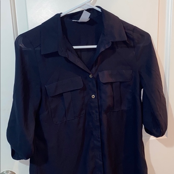 Navy blue dress blouse - Picture 1 of 4